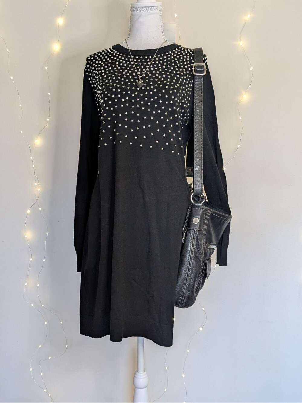 Michael Kors Black Long-Sleeve Studded Dress - Picture 9 of 9